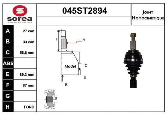 StartCar 045ST2894 Joint kit, drive shaft 045ST2894: Buy near me in Poland at 2407.PL - Good price!