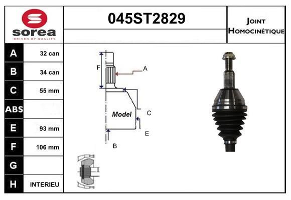 StartCar 045ST2829 Gelenksatz, antriebswelle 045ST2829: Kaufen Sie zu einem guten Preis in Polen bei 2407.PL!