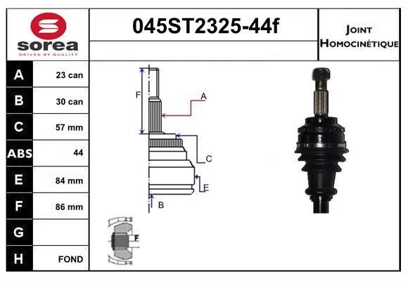 StartCar 045ST2325-44F Joint kit, drive shaft 045ST232544F: Buy near me in Poland at 2407.PL - Good price!