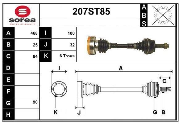 StartCar 207ST85 Drive shaft 207ST85: Buy near me in Poland at 2407.PL - Good price!