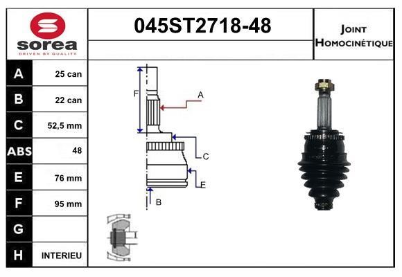 StartCar 045ST2718-48 Joint kit, drive shaft 045ST271848: Buy near me in Poland at 2407.PL - Good price!
