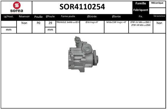StartCar SOR4110254 Hydraulic Pump, steering system SOR4110254: Buy near me in Poland at 2407.PL - Good price!