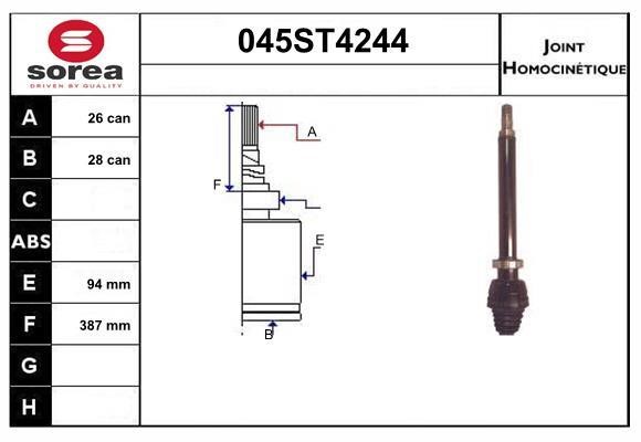 StartCar 045ST4244 Joint kit, drive shaft 045ST4244: Buy near me in Poland at 2407.PL - Good price!