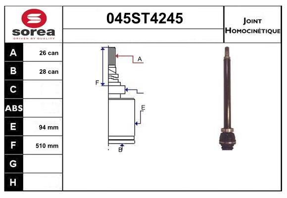 StartCar 045ST4245 Joint kit, drive shaft 045ST4245: Buy near me in Poland at 2407.PL - Good price!