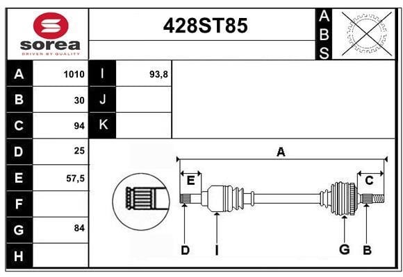 StartCar 428ST85 Вал приводной 428ST85: Отличная цена - Купить в Польше на 2407.PL!