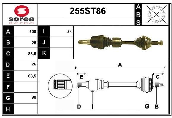 StartCar 255ST86 Drive shaft 255ST86: Buy near me in Poland at 2407.PL - Good price!