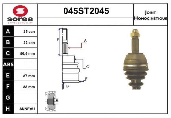 StartCar 045ST2045 Joint kit, drive shaft 045ST2045: Buy near me in Poland at 2407.PL - Good price!