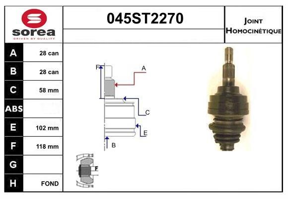 StartCar 045ST2270 Joint kit, drive shaft 045ST2270: Buy near me in Poland at 2407.PL - Good price!