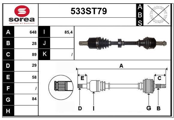 StartCar 533ST79 Drive shaft 533ST79: Buy near me in Poland at 2407.PL - Good price!