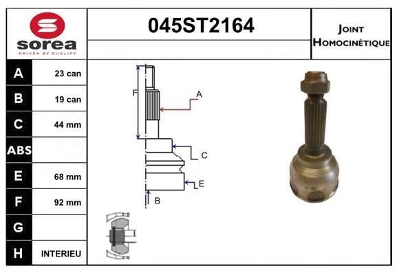 StartCar 045ST2164 Joint kit, drive shaft 045ST2164: Buy near me in Poland at 2407.PL - Good price!