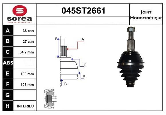 StartCar 045ST2661 Joint kit, drive shaft 045ST2661: Buy near me in Poland at 2407.PL - Good price!