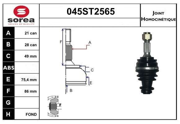 StartCar 045ST2565 Gelenksatz, antriebswelle 045ST2565: Kaufen Sie zu einem guten Preis in Polen bei 2407.PL!