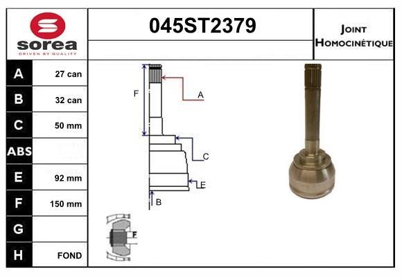 StartCar 045ST2379 Joint kit, drive shaft 045ST2379: Buy near me in Poland at 2407.PL - Good price!