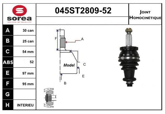 StartCar 045ST2809-52 Joint kit, drive shaft 045ST280952: Buy near me in Poland at 2407.PL - Good price!