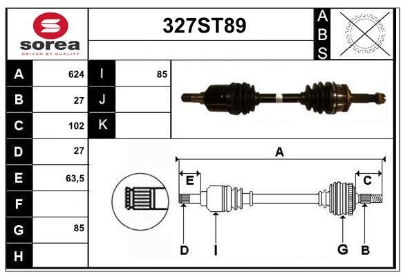 StartCar 327ST89 Drive shaft 327ST89: Buy near me in Poland at 2407.PL - Good price!