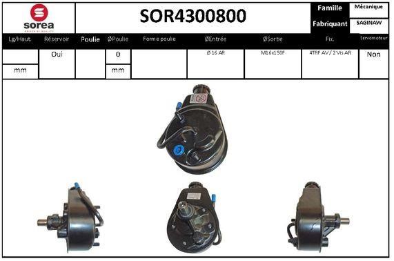 StartCar SOR4300800 Hydraulic Pump, steering system SOR4300800: Buy near me in Poland at 2407.PL - Good price!