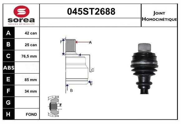 StartCar 045ST2688 Joint kit, drive shaft 045ST2688: Buy near me in Poland at 2407.PL - Good price!