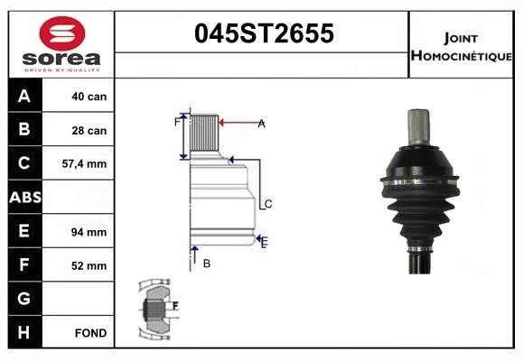StartCar 045ST2655 Joint kit, drive shaft 045ST2655: Buy near me in Poland at 2407.PL - Good price!