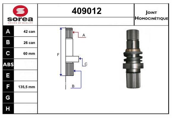 StartCar 409012 Joint kit, drive shaft 409012: Buy near me in Poland at 2407.PL - Good price!