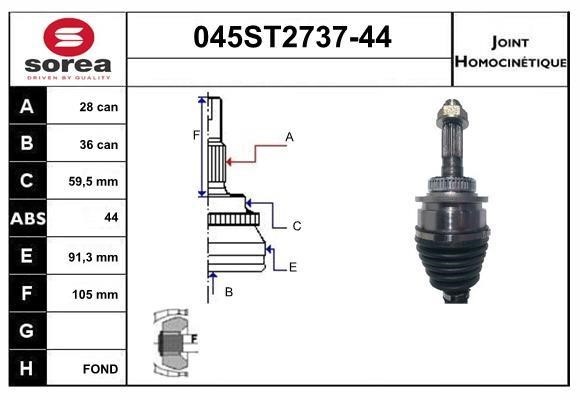 StartCar 045ST2737-44 Joint kit, drive shaft 045ST273744: Buy near me in Poland at 2407.PL - Good price!