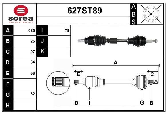 StartCar 627ST89 Drive shaft 627ST89: Buy near me in Poland at 2407.PL - Good price!