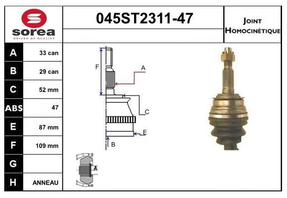 StartCar 045ST2311-47 Przegub homokinetyczny 045ST231147: Dobra cena w Polsce na 2407.PL - Kup Teraz!