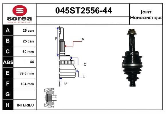 StartCar 045ST2556-44 Joint kit, drive shaft 045ST255644: Buy near me in Poland at 2407.PL - Good price!