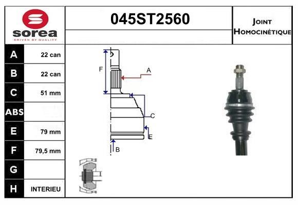 StartCar 045ST2560 Joint kit, drive shaft 045ST2560: Buy near me in Poland at 2407.PL - Good price!