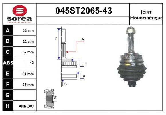 StartCar 045ST2065-43 Joint kit, drive shaft 045ST206543: Buy near me in Poland at 2407.PL - Good price!
