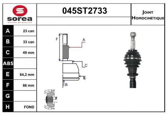 StartCar 045ST2733 Joint kit, drive shaft 045ST2733: Buy near me in Poland at 2407.PL - Good price!