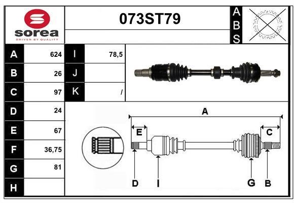 StartCar 073ST79 Drive shaft 073ST79: Buy near me in Poland at 2407.PL - Good price!