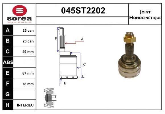 StartCar 045ST2202 Gelenksatz, antriebswelle 045ST2202: Kaufen Sie zu einem guten Preis in Polen bei 2407.PL!