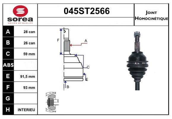 StartCar 045ST2566 Joint kit, drive shaft 045ST2566: Buy near me in Poland at 2407.PL - Good price!