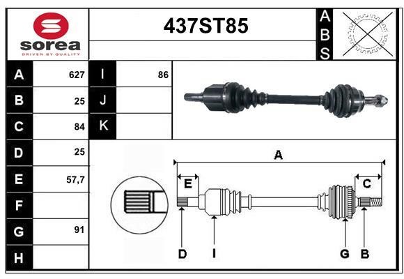 StartCar 437ST85 Drive shaft 437ST85: Buy near me at 2407.PL in Poland at an Affordable price!
