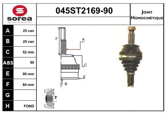 StartCar 045ST2169-90 Joint kit, drive shaft 045ST216990: Buy near me in Poland at 2407.PL - Good price!