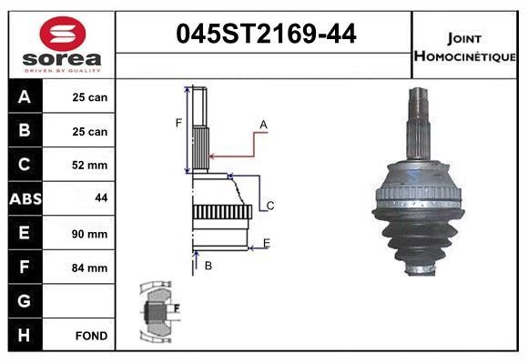 StartCar 045ST2169-44 Joint kit, drive shaft 045ST216944: Buy near me in Poland at 2407.PL - Good price!
