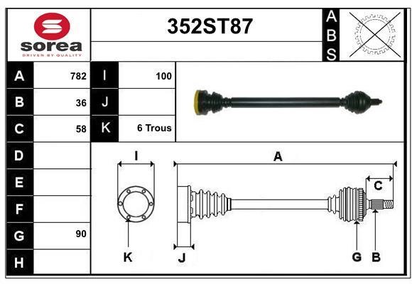 StartCar 352ST87 Drive shaft 352ST87: Buy near me in Poland at 2407.PL - Good price!