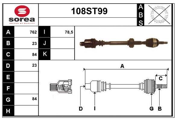 StartCar 108ST99 Вал приводной 108ST99: Отличная цена - Купить в Польше на 2407.PL!