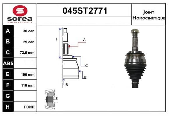 StartCar 045ST2771 Joint kit, drive shaft 045ST2771: Buy near me in Poland at 2407.PL - Good price!