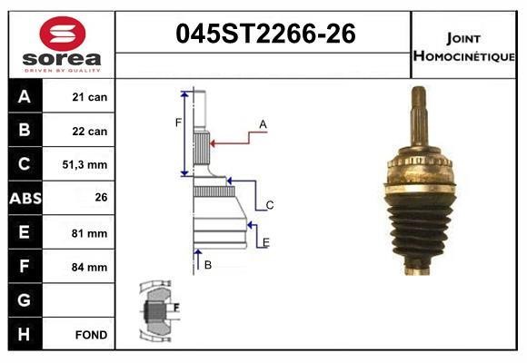 StartCar 045ST2266-26 Gelenksatz, antriebswelle 045ST226626: Kaufen Sie zu einem guten Preis in Polen bei 2407.PL!