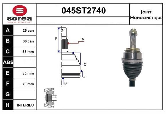 StartCar 045ST2740 Joint kit, drive shaft 045ST2740: Buy near me in Poland at 2407.PL - Good price!