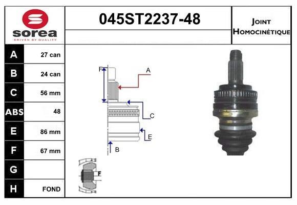 StartCar 045ST2237-48 Joint kit, drive shaft 045ST223748: Buy near me in Poland at 2407.PL - Good price!