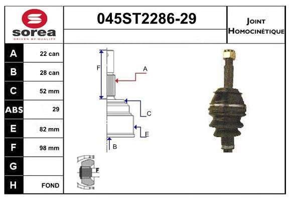 StartCar 045ST2286-29 Joint kit, drive shaft 045ST228629: Buy near me in Poland at 2407.PL - Good price!