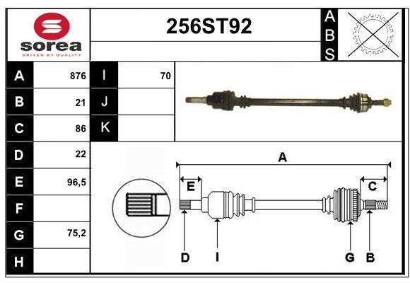 StartCar 256ST92 Drive shaft 256ST92: Buy near me in Poland at 2407.PL - Good price!