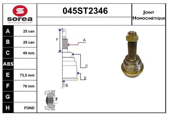 StartCar 045ST2346 Przegub homokinetyczny 045ST2346: Dobra cena w Polsce na 2407.PL - Kup Teraz!