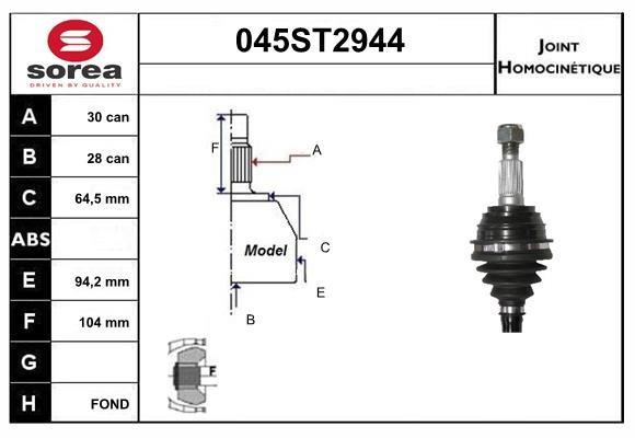 StartCar 045ST2944 Joint kit, drive shaft 045ST2944: Buy near me in Poland at 2407.PL - Good price!