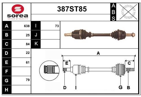 StartCar 387ST85 Drive shaft 387ST85: Buy near me in Poland at 2407.PL - Good price!