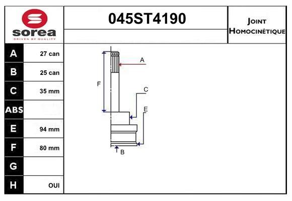 StartCar 045ST4190 ШРУС 045ST4190: Отличная цена - Купить в Польше на 2407.PL!