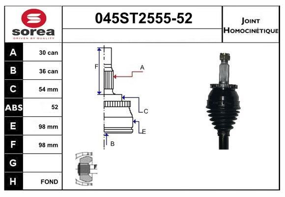 StartCar 045ST2555-52 Joint kit, drive shaft 045ST255552: Buy near me in Poland at 2407.PL - Good price!