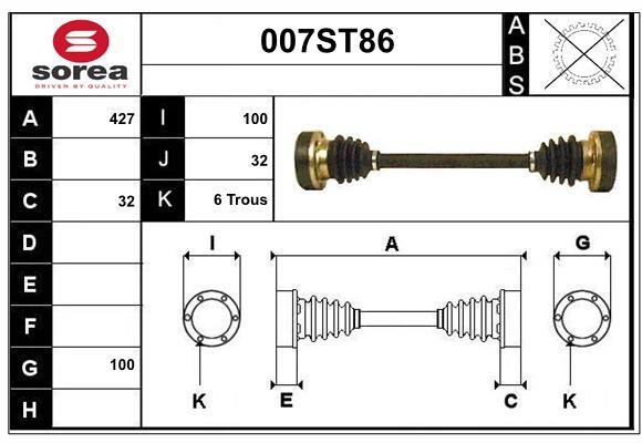 StartCar 007ST86 Вал приводной 007ST86: Отличная цена - Купить в Польше на 2407.PL!